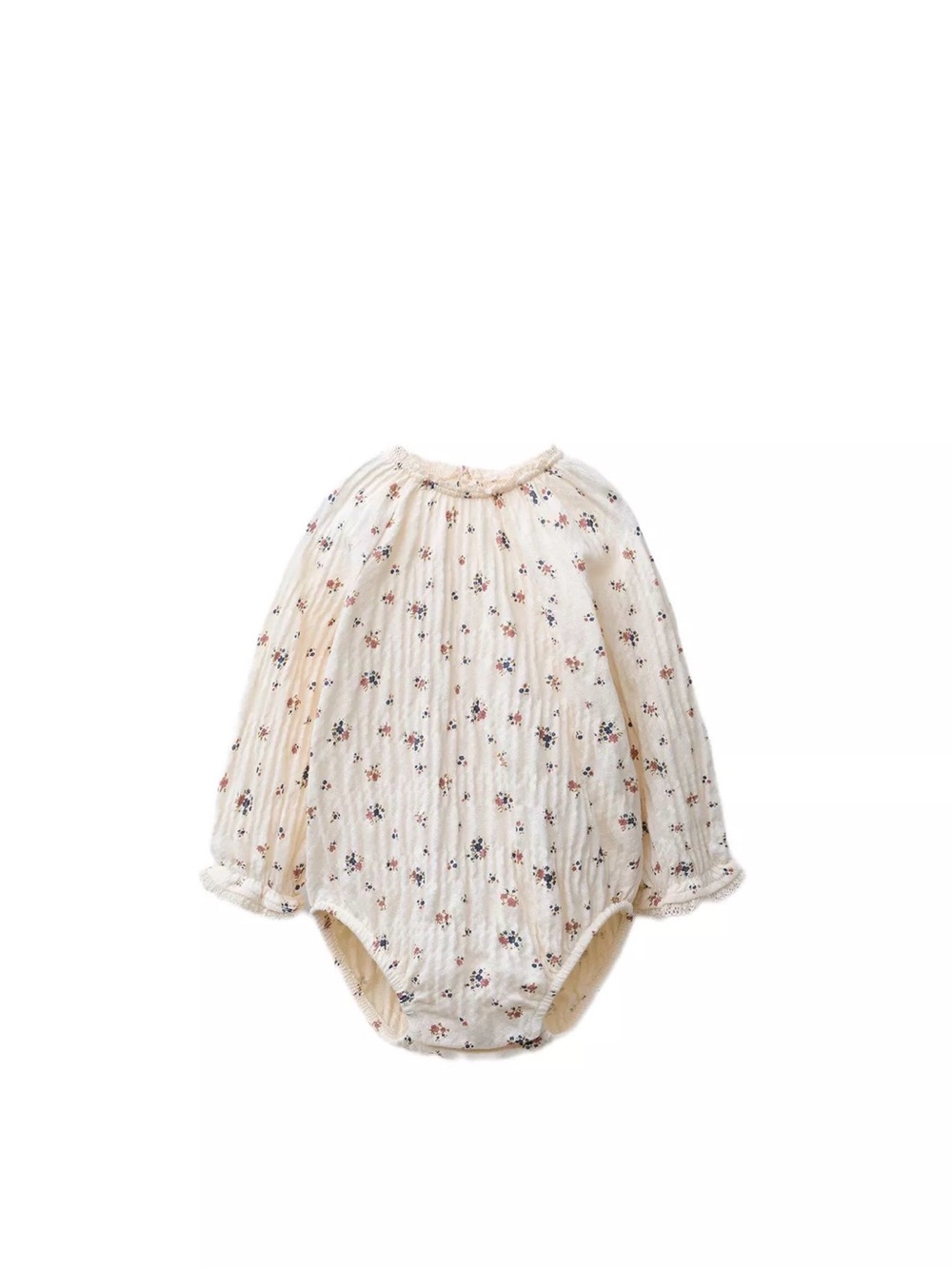 Zara Floral and Cream with Lace Trim Bodysuit - Size 3 to 6 months